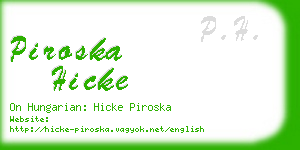 piroska hicke business card